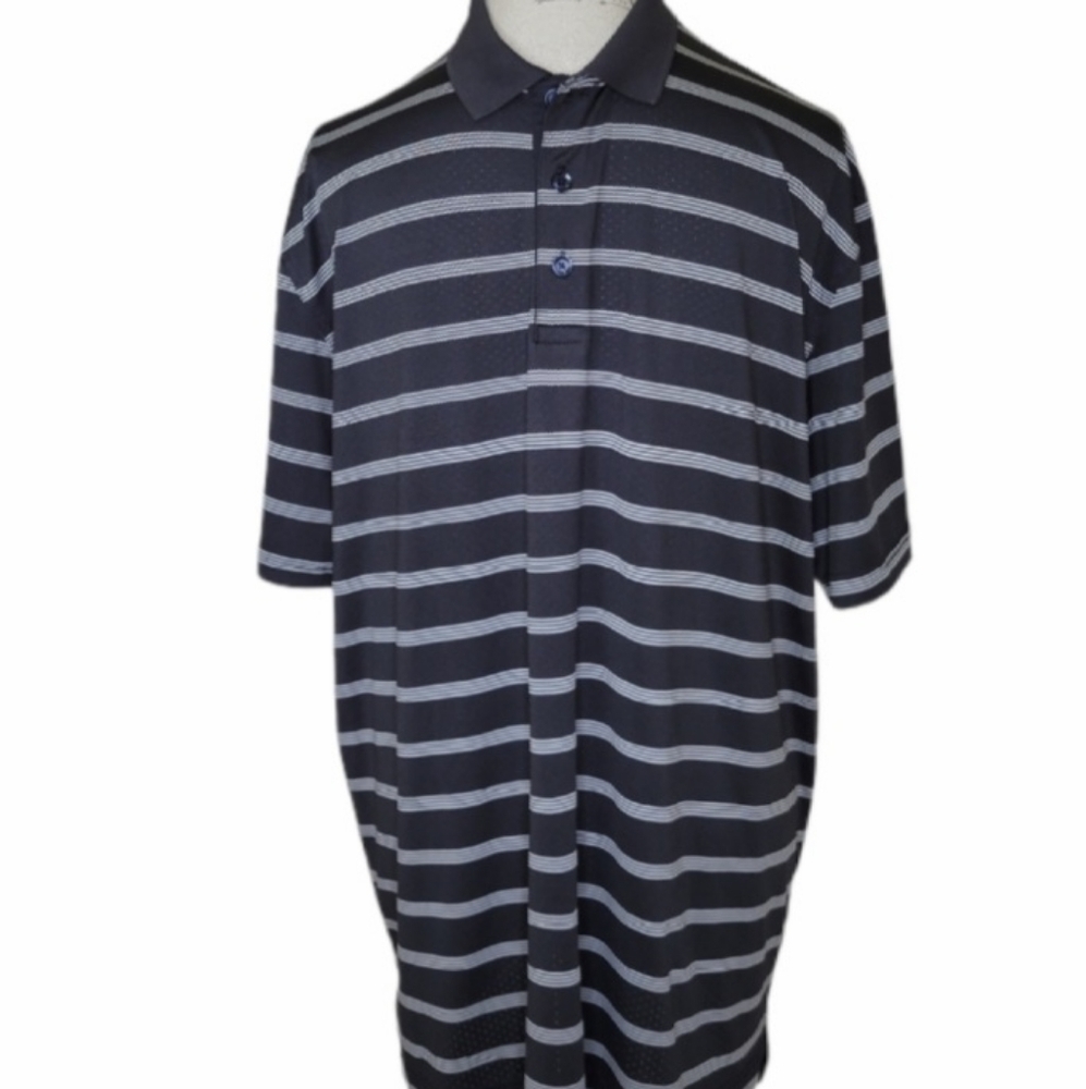 Callaway Opti-Dri Men's Black Striped Ventilated  Golf Polo Size L